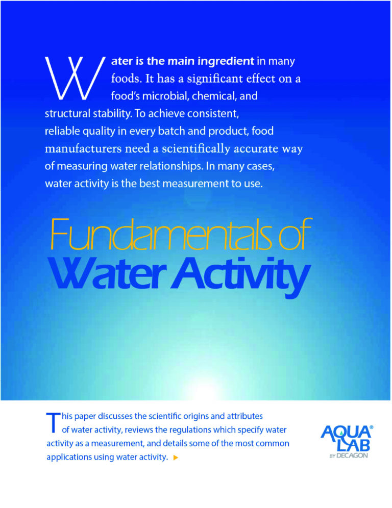 Free Booklet Explains The Fundamentals Of Water Activity - Food And ...